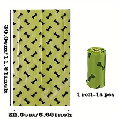 Dog Poop Bags with Dispenser 61-Piece Set - 60 Leak-Proof Unscented Waste Bags on 4 Rolls with Bone Design Dispenser Holder, Biodegradable-Friendly Dog Waste Bags for Outdoor Walks, Parks & Travel Pet Cleaning