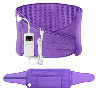 Ceinture chauffante électrique pour soulager les maux de dos, 30 x 60 cm – 6 niveaux de chaleur (40-65°C), arrêt automatique après 6 heures, 4 minuteurs, tour de taille réglable (60-115 cm), coussin chauffant lavable pour hommes et femmes