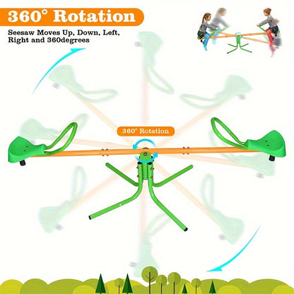 Balançoire à bascule rotative à 360 degrés pour extérieur, voiture à bascule 2 places et 4 places, équipement de terrain de jeu robuste en métal pour jardin, jeu d'extérieur tournant pour enfants, cadeau d'anniversaire pour garçons et filles