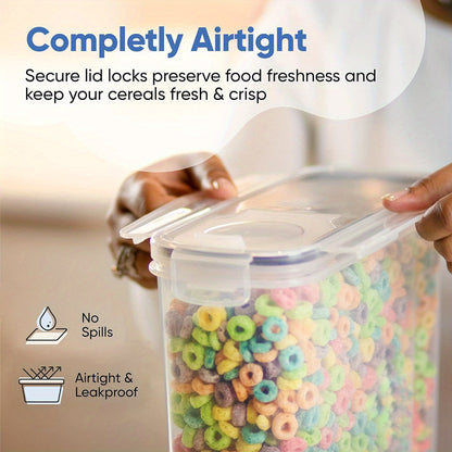 Lot de 8 récipients de stockage alimentaire transparents avec couvercles (4 bocaux + 4 couvercles, 4 L) – Boîtes de cuisine hermétiques anti-humidité pour céréales, riz, grains de café, noix, thé, sel et épices