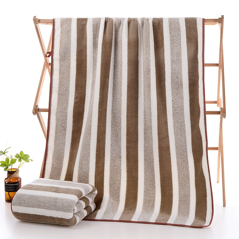 Ensemble de serviettes de bain rayées, absorbantes, à séchage rapide, ultra douces et douces pour la peau, 70 x 140 cm, pour la maison, la salle de bain ou la plage – Disponible en lot de 1 ou 4, plusieurs couleurs au choix