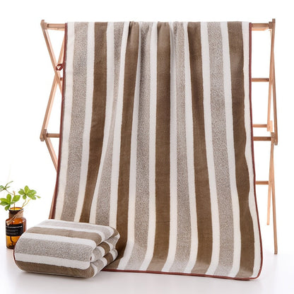 Ensemble de serviettes de bain rayées, absorbantes, à séchage rapide, ultra douces et douces pour la peau, 70 x 140 cm, pour la maison, la salle de bain ou la plage – Disponible en lot de 1 ou 4, plusieurs couleurs au choix