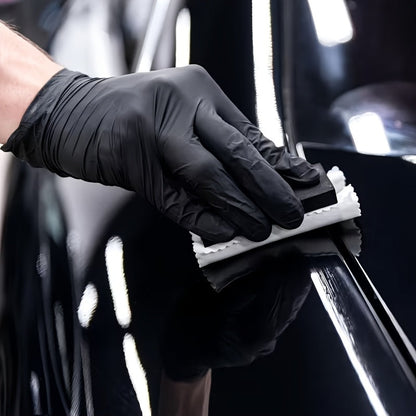Gants jetables en nitrile noir, boîte de 200, sans latex, résistants aux produits chimiques, haute densité, coupe flexible, usage industriel pour le nettoyage, le tatouage, la peinture, le lavage de voiture – S M L XL