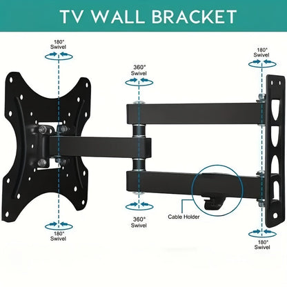 Support mural inclinable et pivotant pour téléviseurs de 26 à 60 pouces – Support universel réglable à mouvement complet pour écran plat, installation facile, compatible avec la plupart des téléviseurs LED, LCD et OLED, compatible VESA