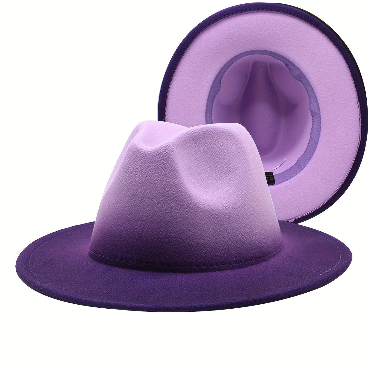 Chapeau Fedora à large bord pour hommes et femmes, style Panama Jazz dégradé bicolore, chapeau de mode classique unisexe, plusieurs coloris