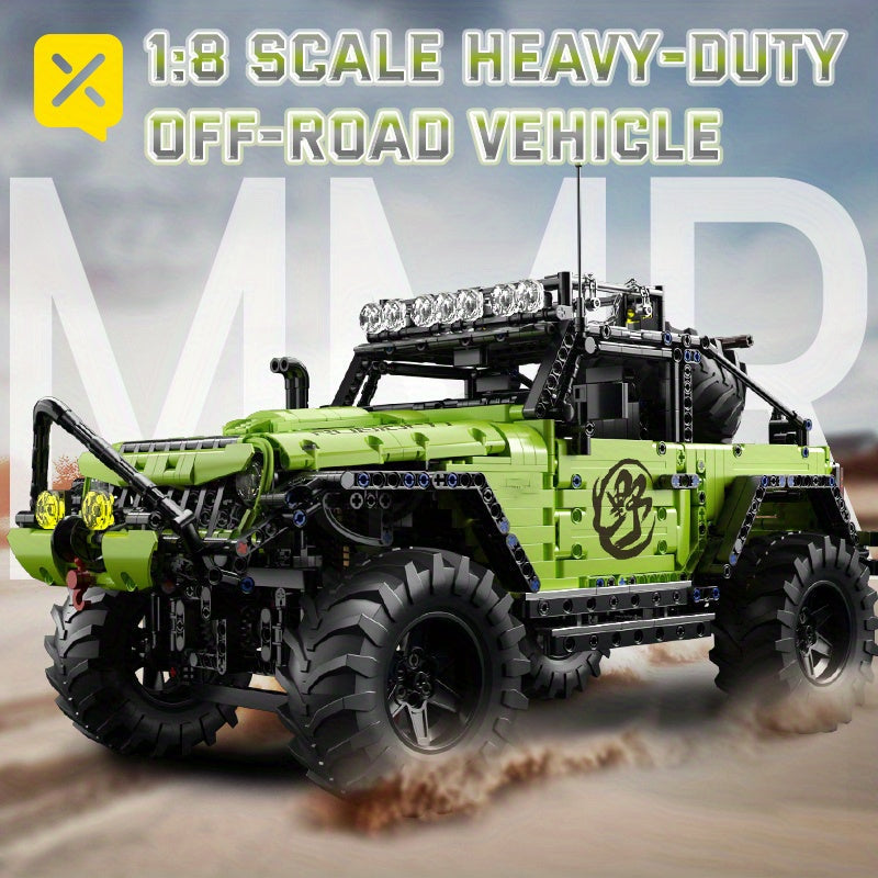 2372 pièces, voiture tout-terrain de construction à grande échelle 1:8 avec pneus imposants – Modèle d'exposition détaillé de véhicule tout-terrain, cadeau pour adultes et enfants