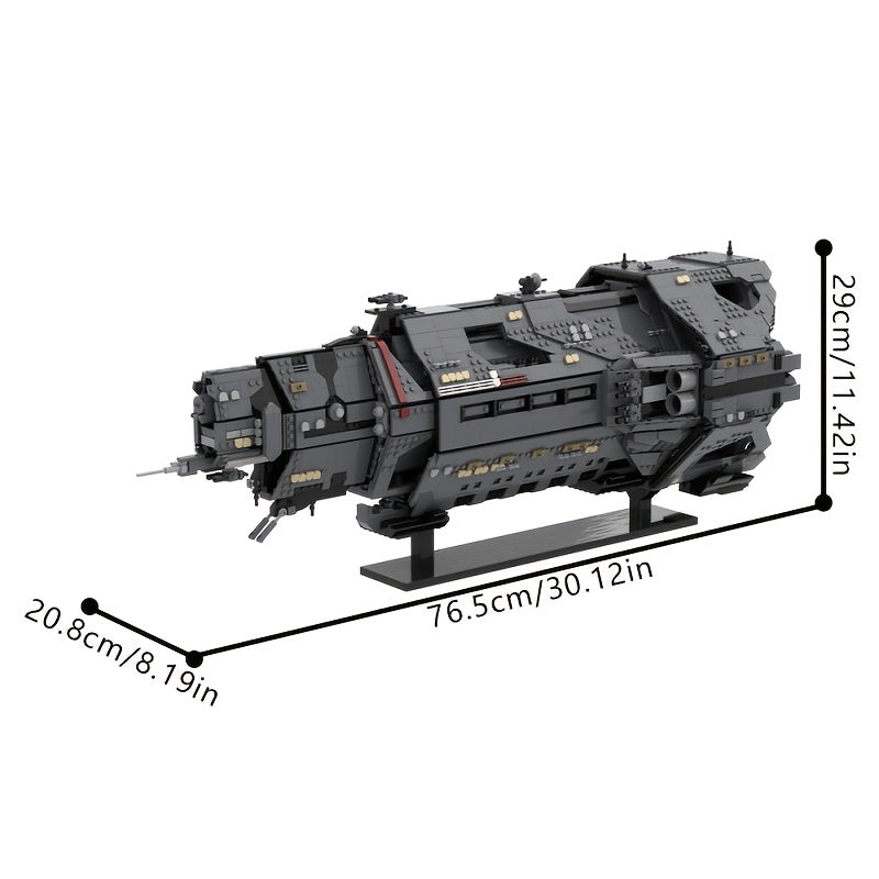 Ensemble de construction MOC de vaisseau spatial de science-fiction militaire de 5405 pièces – Design futuriste, micro-briques à ajustement précis, modèle d'exposition détaillé pour adultes et adolescents – Cadeau d'anniversaire, de Noël et de fête