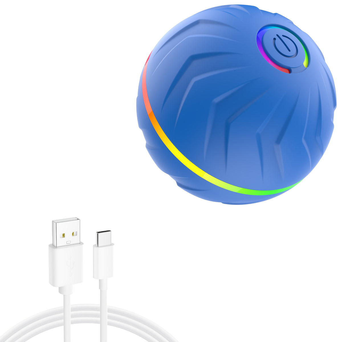 Balle interactive intelligente pour chien avec lumières LED – Roulé et rebonds automatiques aléatoires, 4 heures d'autonomie, rechargeable par USB, fonctionne sur parquets, carrelages, tapis et pelouses