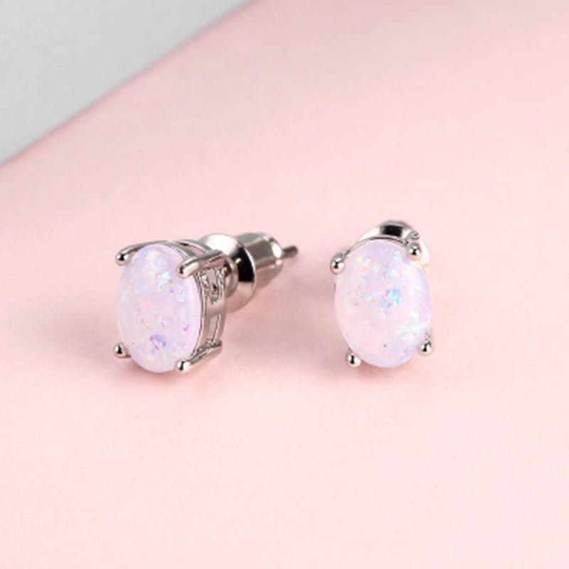 Boucles d'oreilles en opale noire, argent sterling S925, véritables opales noires incrustées, pierre de naissance d'octobre, clous d'oreilles pour femmes - Bijoux élégants pour le quotidien ou les vacances, cadeau d'anniversaire ou de Noël pour elle