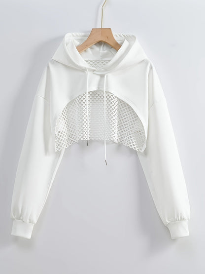 Sweat à capuche en maille pour femme, style urbain américain uni, veste tendance style « sweet spicy », noir, blanc, XS S M L XL XXL