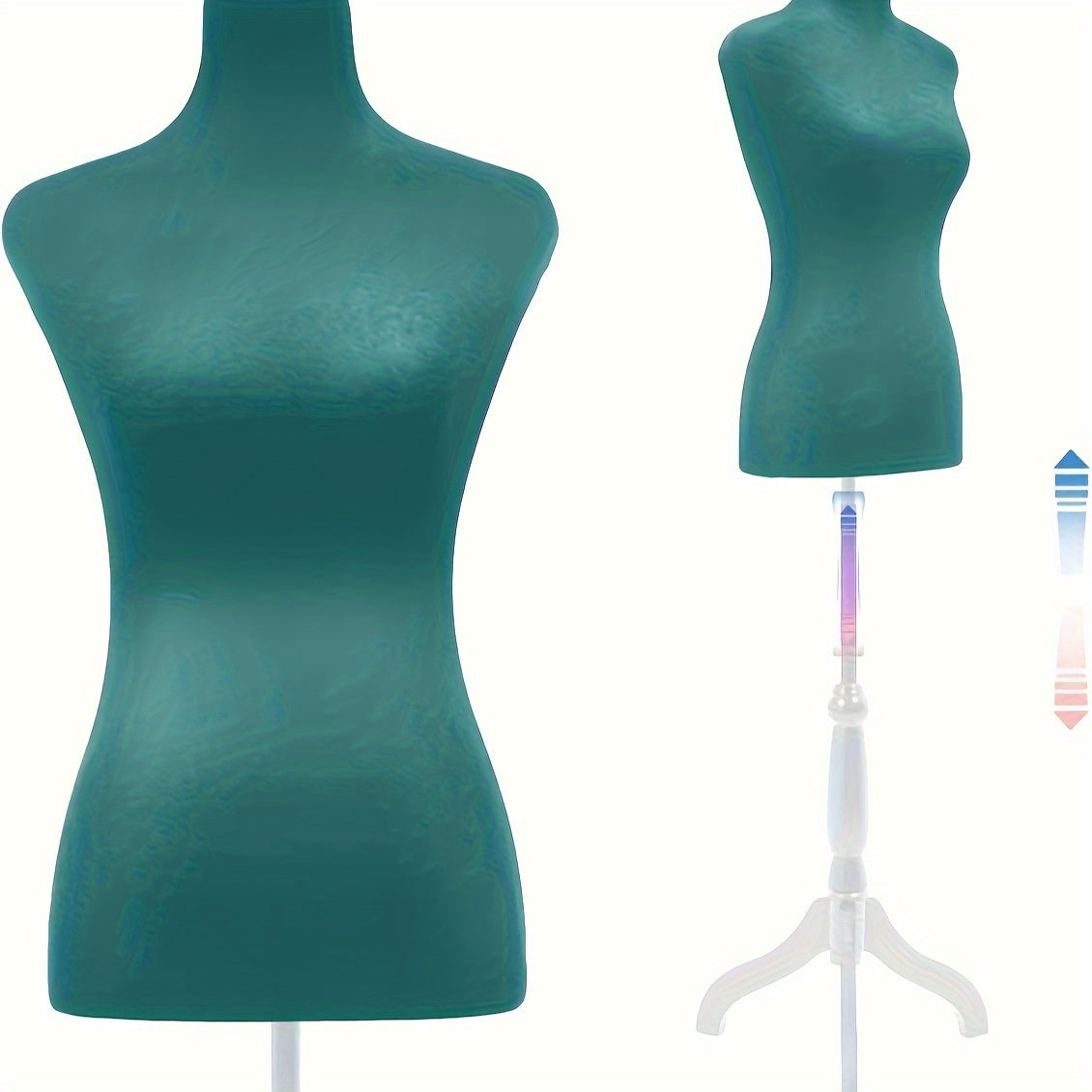 Mannequin de couture avec pied tripode, hauteur réglable de 127 à 160 cm, buste féminin portable pour couture, présentation de vêtements, stylisme et photographie – 4 couleurs disponibles