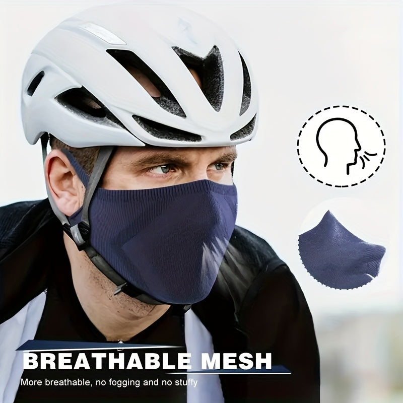 Lot de 2 masques demi-visage et cache-cou géométriques respirants pour hommes et femmes – Design unisexe avec crochets d'oreilles pour le vélo, la randonnée, la course, le ski et le cosplay, tour de cou pour sport en plein air