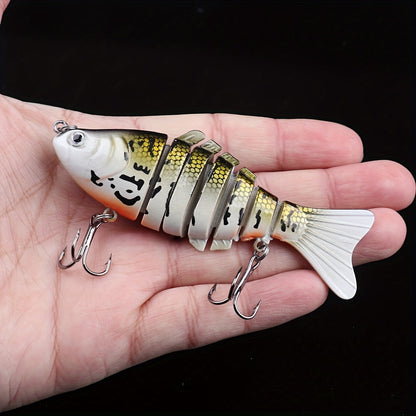 Lot de 5 leurres de pêche articulés à la nage réaliste – Swimbait pour bar, truite et brochet, kit de leurres pour eau douce et eau de mer, 4 modèles assortis