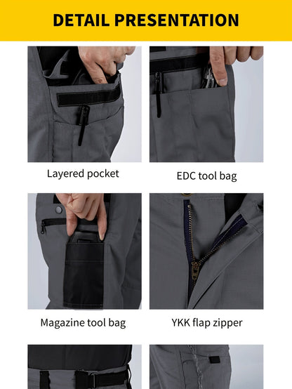 Pantalon cargo tactique pour homme, séchage rapide, léger, multi-poches, pour randonnée, plein air, travail, S-XXXL, noir, gris, vert, marron, coupe droite, pantalon utilitaire