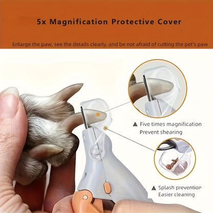 Lot de 2 coupe-griffes LED pour animaux avec poignée ergonomique antidérapante – Coupe-griffes précis et sûr pour chat et chien avec lumière LED intégrée pour un soin optimal, orange et gris, outil indispensable pour l'entretien des griffes