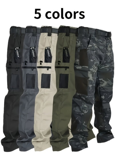 Pantalon cargo tactique pour homme, lot de 2, tissu ripstop, multi-poches, pantalon de travail d'extérieur pour camping, randonnée, chasse, pêche, coupe droite, passants de ceinture, S-XXXL