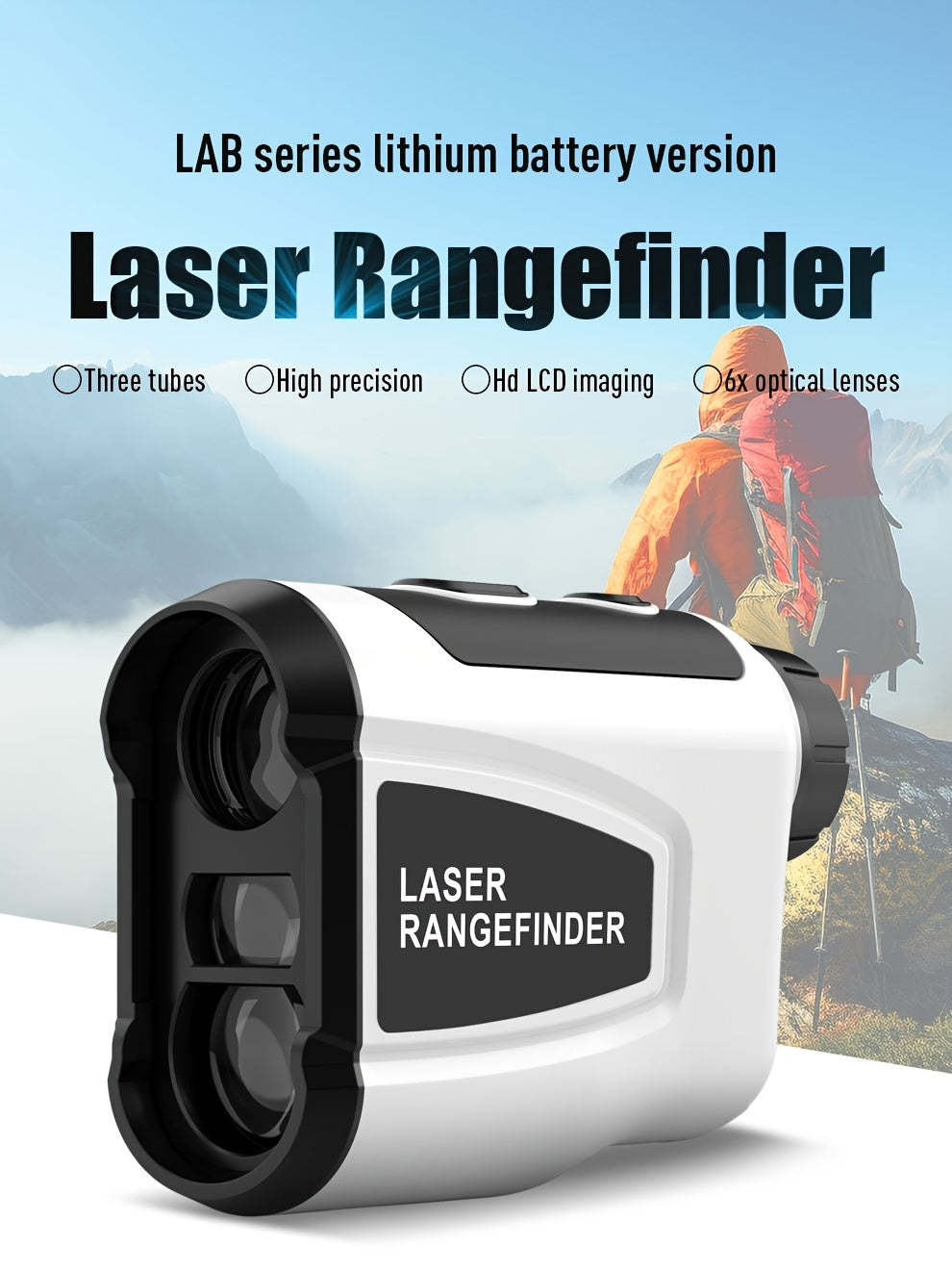 Télémètre laser de golf 1200 yards – Grossissement 6,5x, compensation de pente, verrouillage de drapeau HD, anti-vibration, rechargeable par USB, télémètre de golf haute précision à positionnement rapide, design élégant blanc