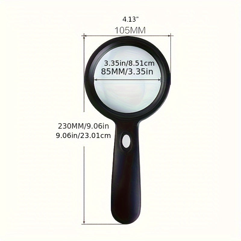 Loupe grossissante 10X avec 12 lumières LED – Grande loupe à main éclairée pour la lecture des seniors, les pièces de monnaie, les timbres, les bijoux et la réparation, loupe à éclairage LED lumineux – Noir
