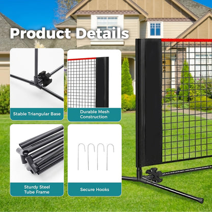 Ensemble de filet de badminton et volley-ball portable, hauteur et tension réglables, résistant aux intempéries avec sac de transport - Qualité professionnelle pour jardin, piscine, jeux sur terrain intérieur et extérieur