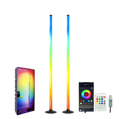 Lampadaire LED intelligent RGBIC avec application et télécommande, éclairage d'ambiance à changement de couleur pour salon, chambre, salle de jeux, bureau, décoration intérieure, cadeau d'anniversaire ou de Noël