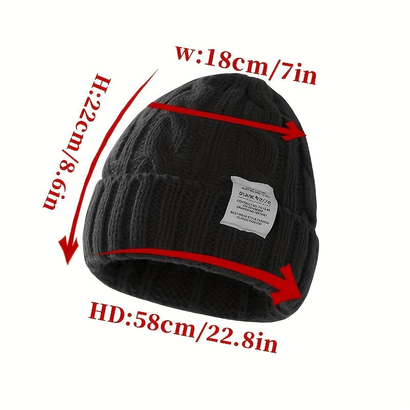 2 Pack Winter Knit Beanies for Women Men, Candy-Colored Chunky Cable Knit Warm Hats with Ear Protection, Loose Fit Slouchy Beanie for Outdoor Street Wear Cold Weather