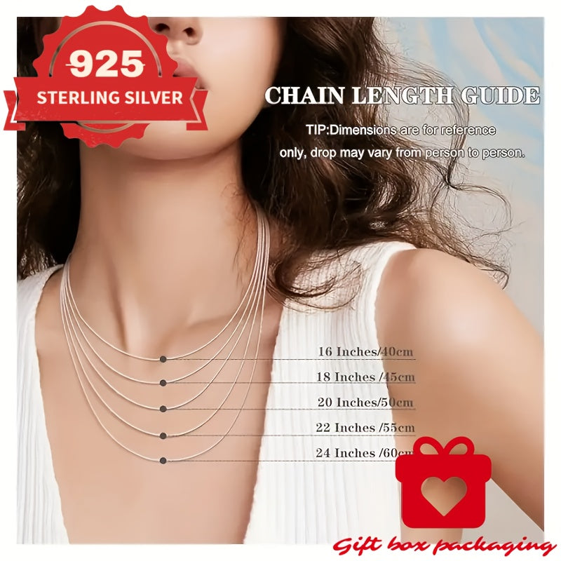 Collier chaîne serpent en argent sterling 925 fait main pour hommes et femmes – Maille serpentine délicate, coffret cadeau inclus, 45–60 cm, cadeau idéal pour un anniversaire, Noël et la Saint-Valentin (6,25 g)