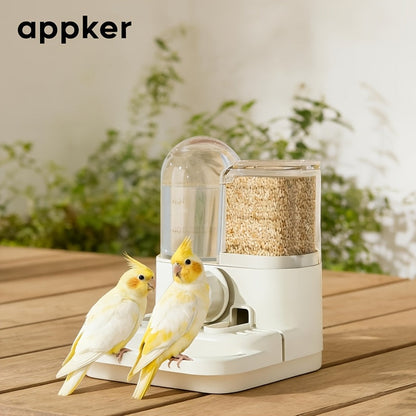 Mangeoire et abreuvoir 2-en-1 suspendus avec perchoir - Récipient multifonction pour nourriture et eau pour oiseaux en cage, sans électricité, accessoire pour perruches et petits oiseaux