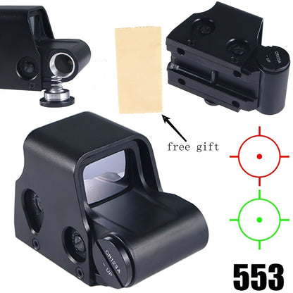 Viseur point rouge et vert, lunette tactique avec montage sur rail 20 mm – Lunette de visée à double illumination pour le tir sportif, la chasse et l'airsoft, finition marron, acquisition de cible précise