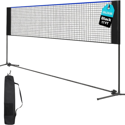 Ensemble de filet de badminton et volley-ball portable, hauteur et tension réglables, résistant aux intempéries avec sac de transport - Qualité professionnelle pour jardin, piscine, jeux sur terrain intérieur et extérieur