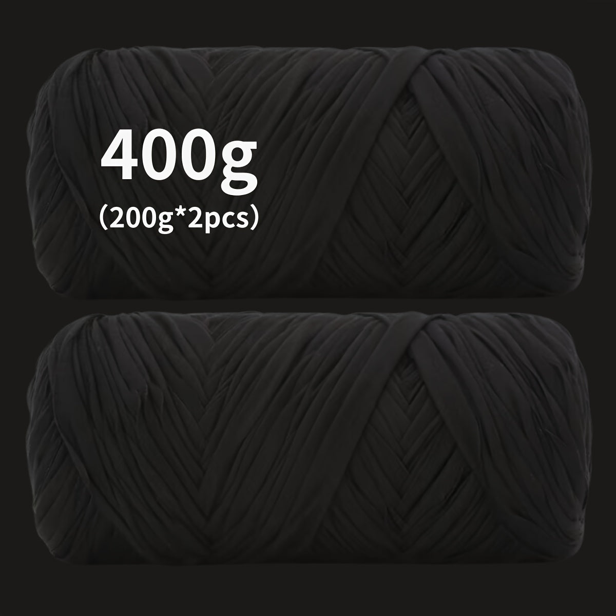 Fil de coton pour t-shirt 400 g (2 x 200 g) mélange de coton épais en 49 couleurs – Fil épais et doux pour paniers au crochet, sacs, tapis, projets de macramé et tricot – Fil de loisirs créatifs idéal pour les débutants