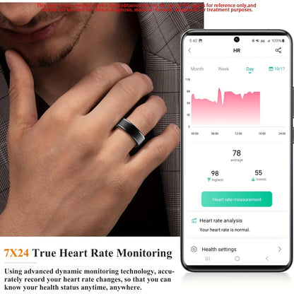 Smart Ring for Women – Fitness Tracker with Heart Rate, Sleep Monitor, Stress & Menstrual Tracking, 100+ Sports Modes, IP68 Waterproof, No Subscription, iPhone & Android