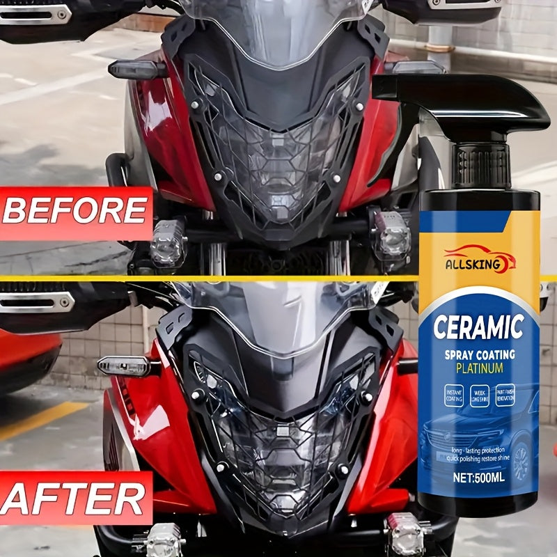 Spray de revêtement céramique nano 3-en-1 pour voitures – Résistant aux rayures, fini brillant haute définition, couche protectrice longue durée pour tous types de peinture, protection de peinture extérieure pour voiture, camion et SUV