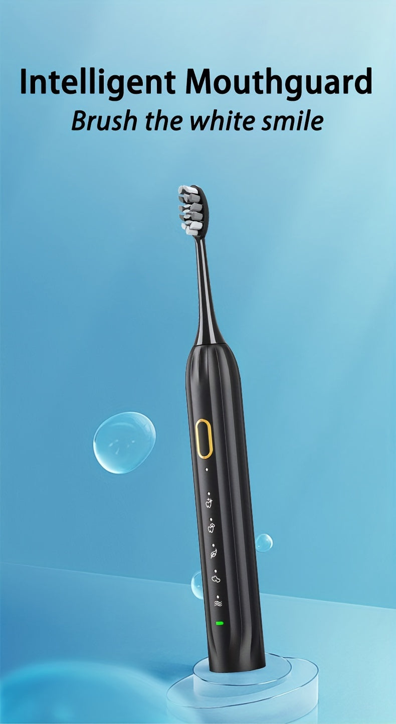 Sonic Electric Toothbrush IPX8 Waterproof USB Rechargeable with 5 Replacement Brush Heads Smart Timer Metal Shaft for Adults Men Women Couple Style Rechargeable Oral Care