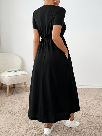Robe midi moulante extensible pour femme, couleur unie, coupe ajustée, robe de soirée décontractée, tissu en maille hautement élastique, vêtement confortable toutes saisons, gris foncé, vert foncé, noir, XS-XL