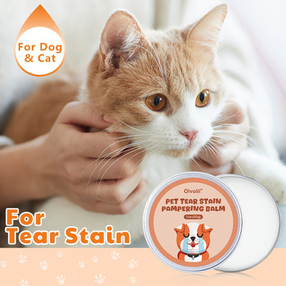Baume nettoyant pour taches de larmes pour chiens et chats – Nettoyant doux et non irritant, sûr pour le contour des yeux sensible, facile à appliquer, format compact 30g