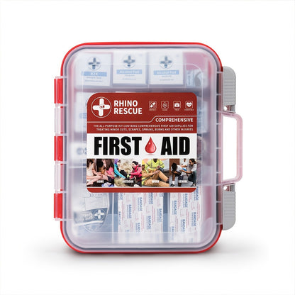Trousse de premiers secours professionnelle polyvalente RHINO RESCUE - Idéale pour la maison, le bureau, les activités en plein air, le camping, la voiture, les voyages et les entreprises