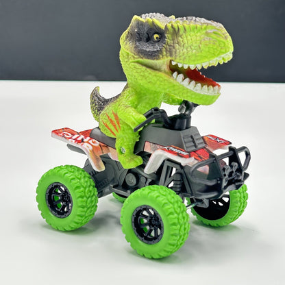 Voiture dinosaure à inertie, véhicule tout-terrain T-Rex et Tricératops pour enfants – Camion dinosaure à friction en plastique durable – Jouet d'imagination pour tout-petits et garçons de 3 ans et plus – Noir, vert, orange