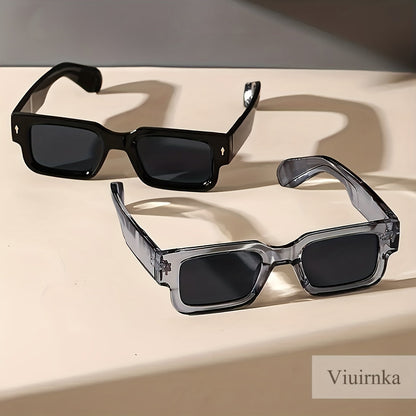 Lot de 2 lunettes rétro carrées épaisses - Monture audacieuse protection UV400 pour hommes et femmes, soirées, festivals, costumes d'Halloween et look quotidien affirmé