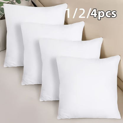 Garnitures de coussin carrées – Rembourrage en fibre neuve hypoallergénique, coussins blancs pour canapé, lit et terrasse, 14 à 20 pouces, lot de 1/2/4, idéal pour la chambre, le salon, le bureau et la décoration extérieure