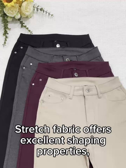 Jean skinny stretch taille haute pour femme, détail bouton en métal, style urbain, pantalon en jean coupe ajustée, 10 couleurs, S-XXL