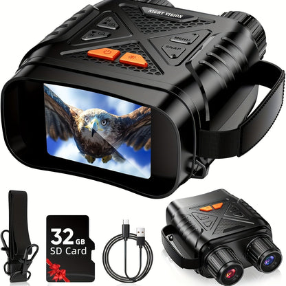 Jumelles de vision nocturne 4K pour adultes – Zoom numérique 10x, écran HD 2,8", illuminateur infrarouge 7 niveaux, photo et vidéo 12 MP, rechargeables – Parfaites pour la chasse, le bateau et l'exploration en plein air, cadeau pour hommes