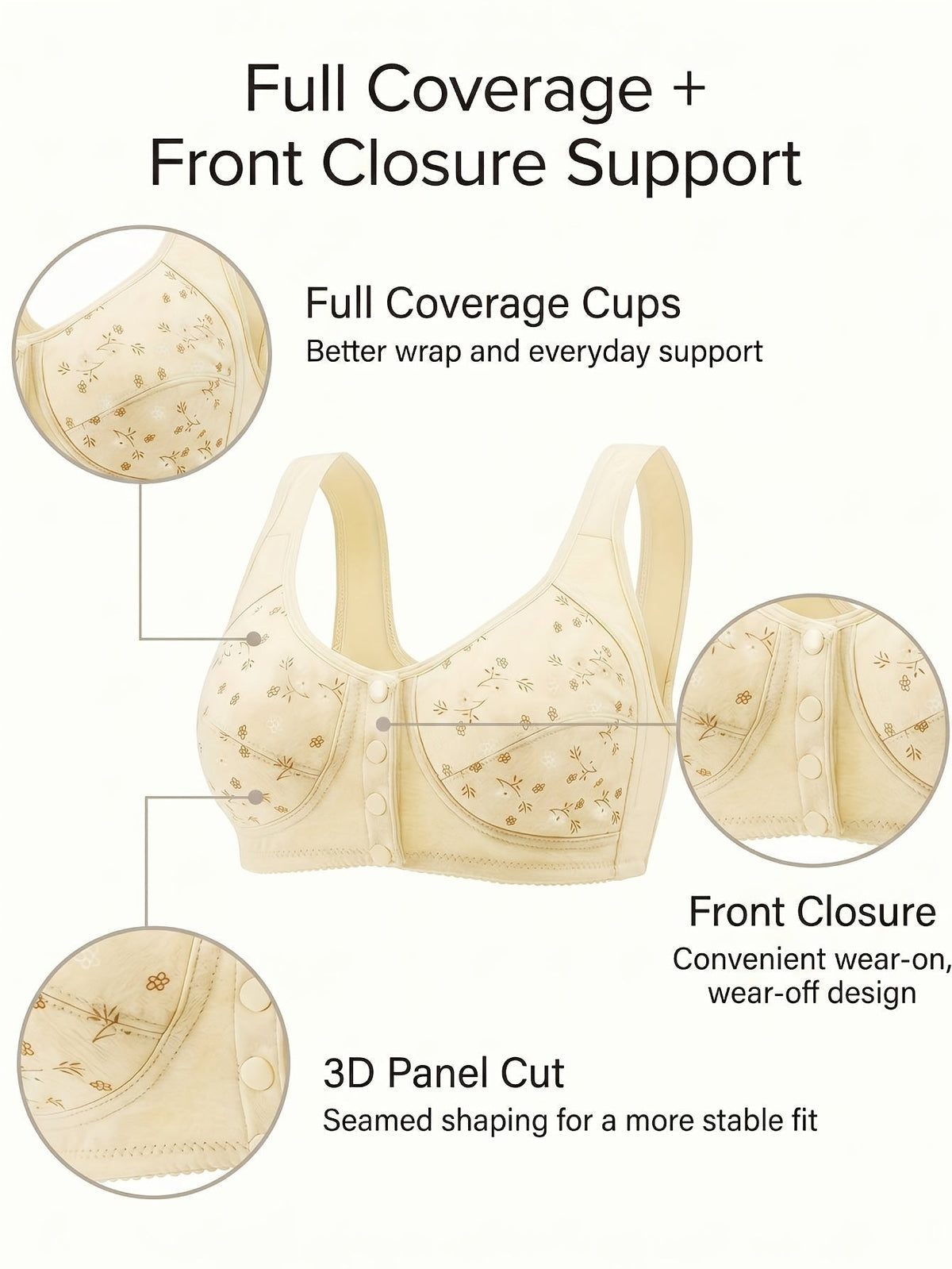 Lot de 7 soutiens-gorge sans couture pour femmes – Bralettes douces à fermeture frontale, sans armature, confortables et respirantes pour le quotidien, le yoga, les voyages et les festivals, tailles S-XXL