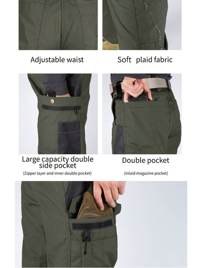 Pantalon cargo tactique pour homme, séchage rapide, léger, multi-poches, pour randonnée, plein air, travail, S-XXXL, noir, gris, vert, marron, coupe droite, pantalon utilitaire