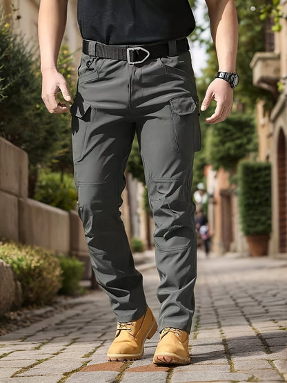 Pantalon cargo tactique léger à séchage rapide pour homme – Pantalon de randonnée respirant multi-poches avec ceinture, coupe décontractée pour travail en extérieur, toutes saisons, résistant à l'usure – M à XXXL, Noir / Gris / Kaki