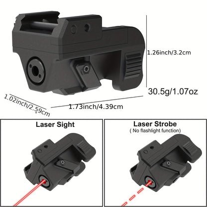 Viseur laser point rouge rechargeable par USB, montage sur rail Picatinny avec mode stroboscopique, compact et léger, classe IIIa 5mW pour pistolets, fusils et armes de poing, dérive et élévation réglables, portée de jour de 30 à 90 mètres