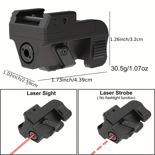 Viseur laser point rouge rechargeable par USB, montage sur rail Picatinny avec mode stroboscopique, compact et léger, classe IIIa 5mW pour pistolets, fusils et armes de poing, dérive et élévation réglables, portée de jour de 30 à 90 mètres