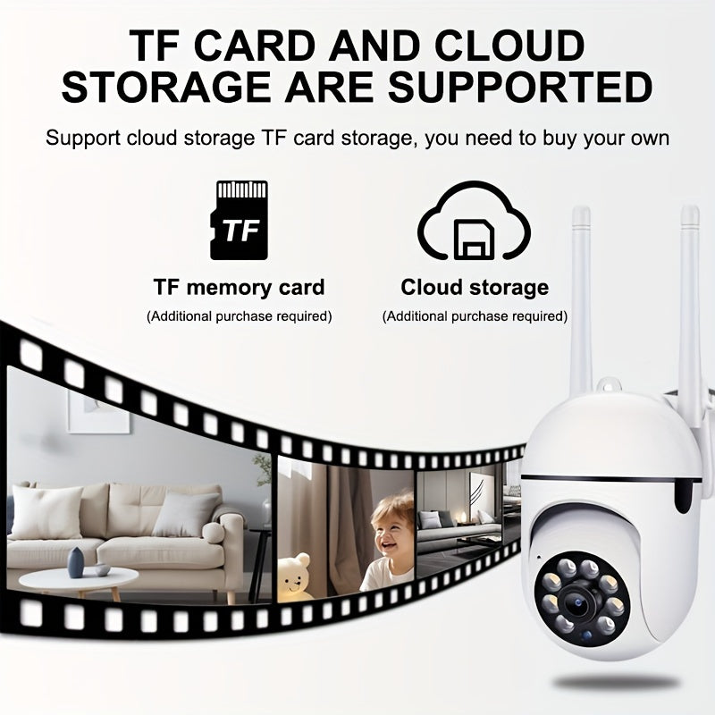 Lot de 2 caméras de sécurité WiFi 3MP Full HD - Vision nocturne, audio bidirectionnel, détection de mouvement et alertes en temps réel, caméra de surveillance étanche IP54 pour intérieur/extérieur avec accès à distance via application et USB
