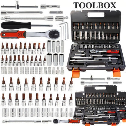 Ensemble d'outils professionnels de 52 pièces pour réparations à domicile et automobile – Kit de boîte à outils portable pour bricoleurs, mécaniciens et professionnels, idée cadeau parfaite