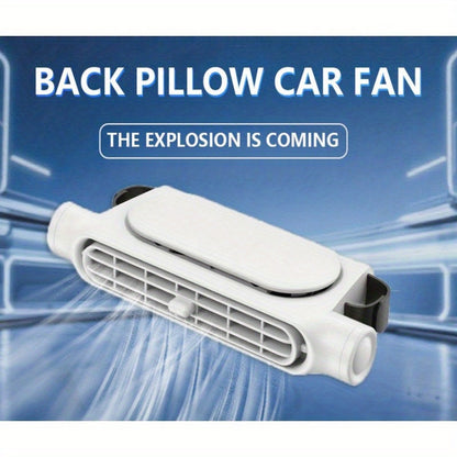 Ventilateur de voiture USB sans pales à 3 vitesses, refroidissement silencieux – Ventilateur de siège plug-and-play avec câble USB, restez au frais dans les embouteillages, ajustement universel pour tous les modèles de voiture, blanc et noir
