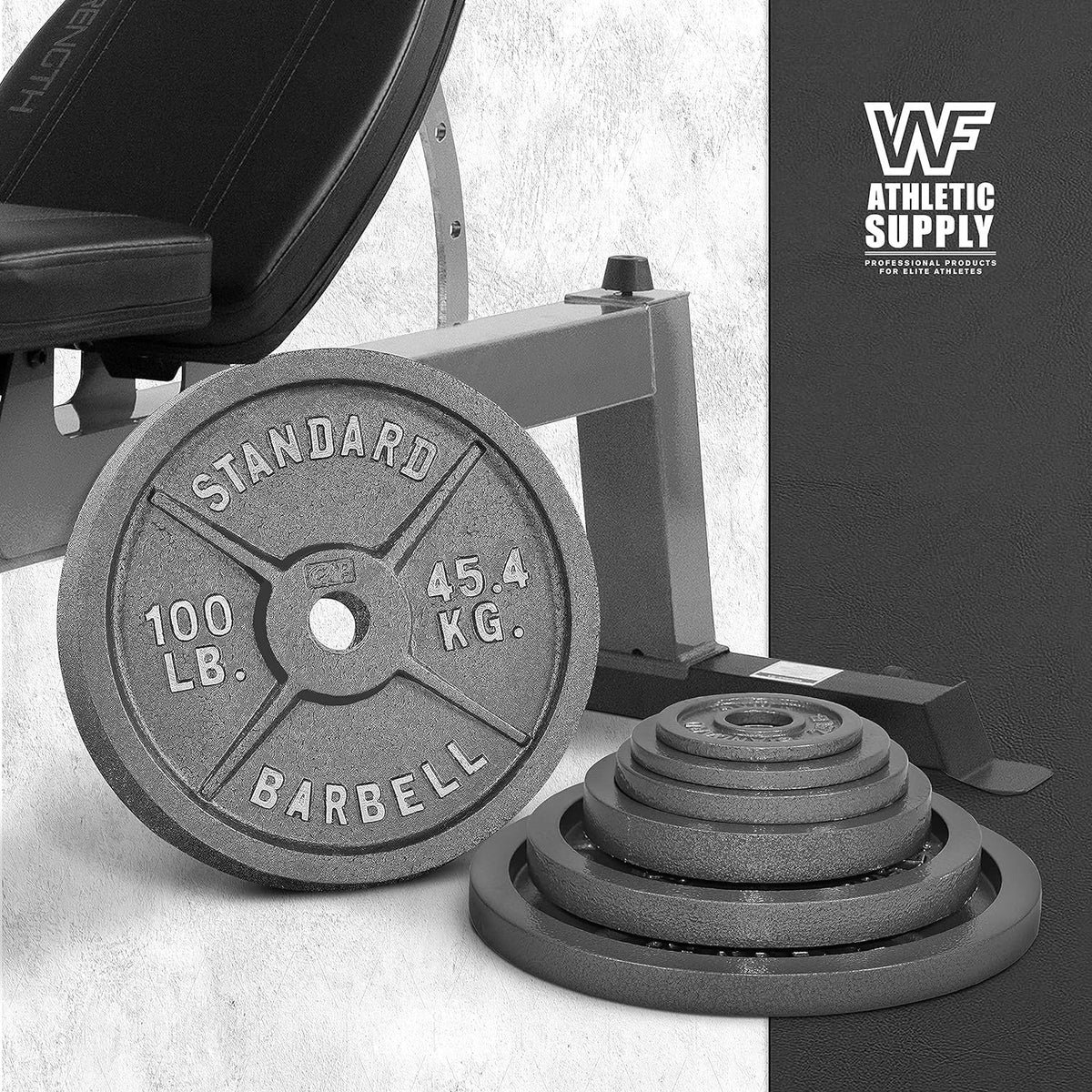 Disques de musculation en fonte, alésage 2 pouces, finition émaillée, pour musculation, haltérophilie, powerlifting, home gym, barre olympique, 2,5, 5, 10, 25, 35, 45, 100 lb